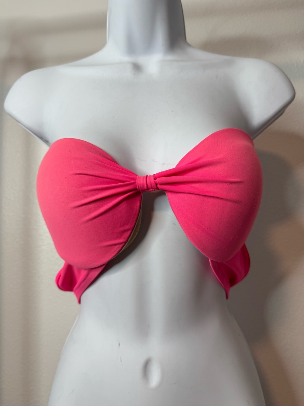 Victorias Secret Women's Hot Pink Strapless Bow Bikini Top